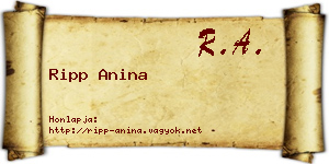 Ripp Anina névjegykártya